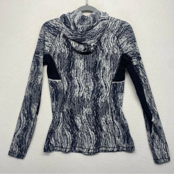 Lululemon Runbeam Hoodie Texture Twist White Black / Black 8 - Picture 8 of 12